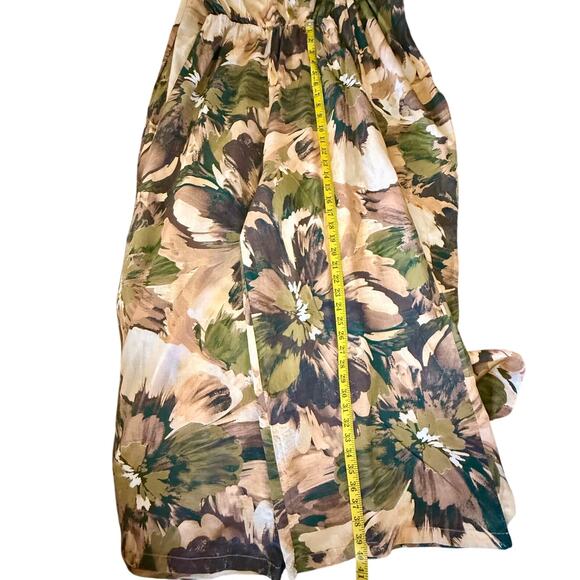 Girl and the Sun Waterfront Green and Yellow Strapless Jumpsuit in Size Medium. - Picture 10 of 12